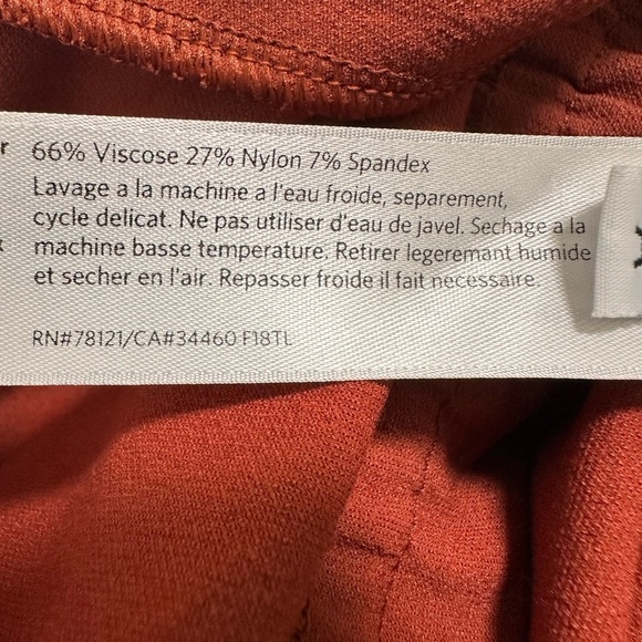 Eileen Fisher Wrap Front Stretchy Washable Crepe Jumpsuit in Rust Red Size Small - Picture 8 of 8